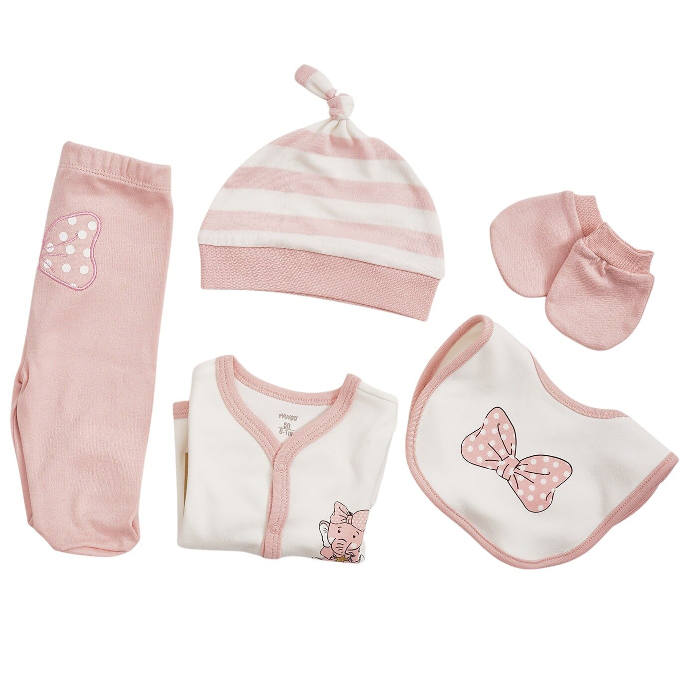 Set pentru fetite, culoare roz, colectia Elephants, marime Standard